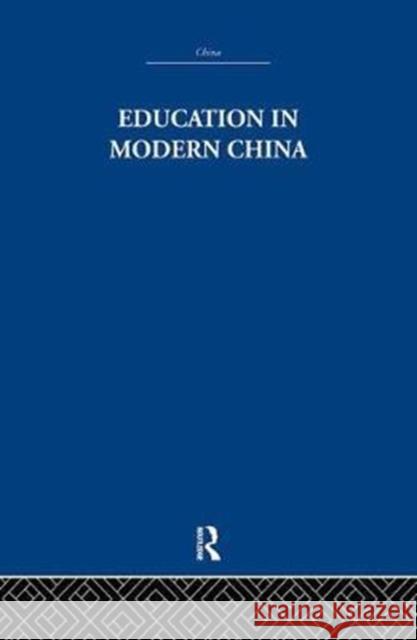 Education in Modern China R.F. Price   9781138968400 Taylor and Francis