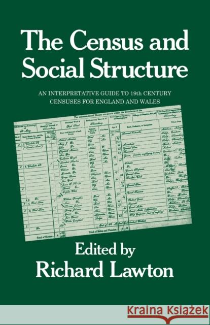 Census and Social Structure Richard Lawton 9781138970007 Routledge