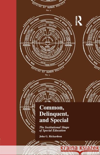 Common, Delinquent, and Special: The Institutional Shape of Special Education Dr J Richardson 9781138971165 Taylor and Francis