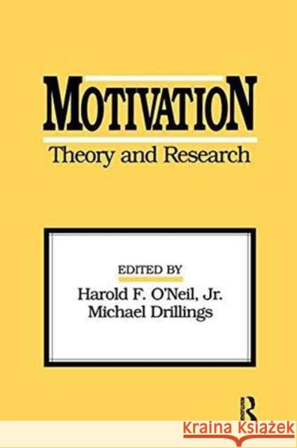 Motivation: Theory and Research  9781138994249 Taylor and Francis