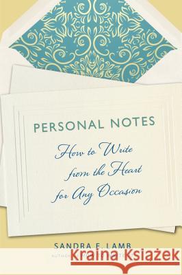 Personal Notes Lamb, Sandra E. 9781250026460