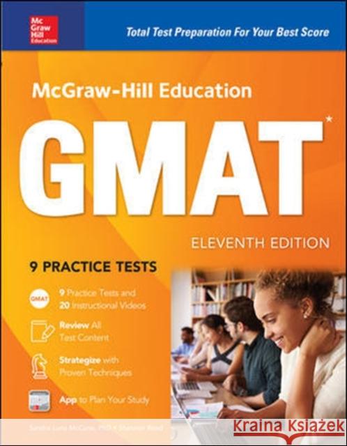 McGraw-Hill Education Gmat, Eleventh Edition Sandra Luna McCune Shannon Reed 9781260011661 McGraw-Hill Education