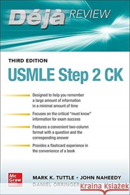 Deja Review: USMLE Step 2 Ck, Third Edition Tuttle, Mark 9781260464269 McGraw-Hill Education / Medical