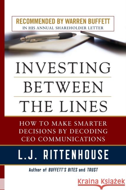 Investing Between the Lines (PB) L.J. Rittenhouse 9781265922696 McGraw-Hill Education