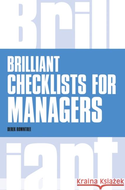 Brilliant Checklists for Managers Derek Rowntree 9781292083346