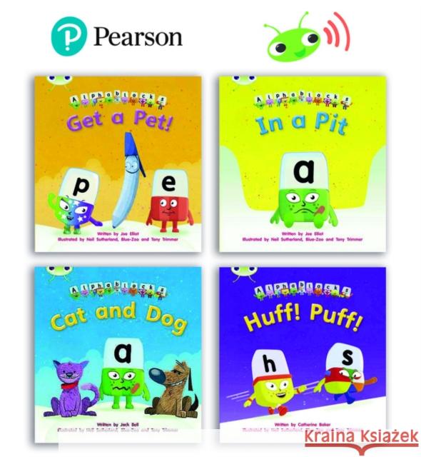 Learn to Read at Home with Bug Club Phonics Alphablocks: Phase 2 - Reception Term 1 (4 fiction books) Pack B Catherine Baker 9781292414874 Pearson Education Limited