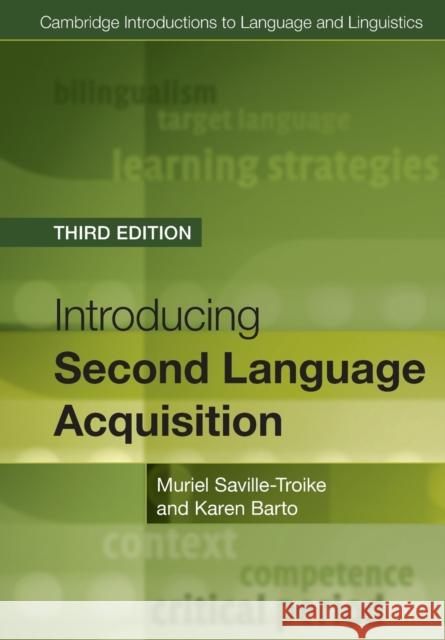 Introducing Second Language Acquisition Saville-Troike Muriel Barto Karen 9781316603925