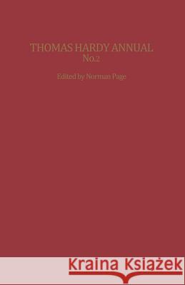 Thomas Hardy Annual No. 2 Norman Page 9781349065097 Palgrave MacMillan