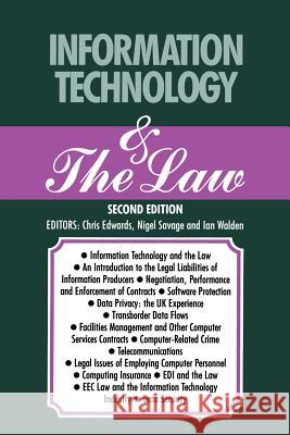 Information Technology & the Law Chriswards                               Ian Walden Chris Edwards 9781349117703 Palgrave MacMillan