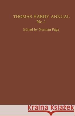 Thomas Hardy Annual No. 1 Norman Page 9781349169719 Palgrave MacMillan