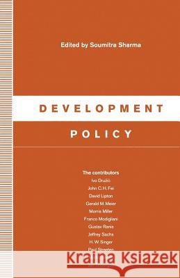 Development Policy Soumitra Sharma Patricia Cline Cohen 9781349223879 Palgrave MacMillan