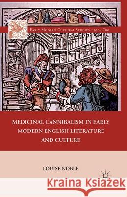 Medicinal Cannibalism in Early Modern English Literature and Culture Louise Christine Noble L. Noble 9781349292677 Palgrave MacMillan