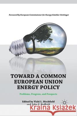 Toward a Common European Union Energy Policy: Problems, Progress, and Prospects Vicki L. Birchfield John S. Duffield V. Birchfield 9781349294893 Palgrave MacMillan