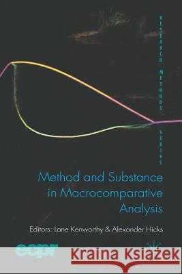 Method and Substance in Macrocomparative Analysis L. Kenworthy A. Hicks  9781349300631 Palgrave Macmillan