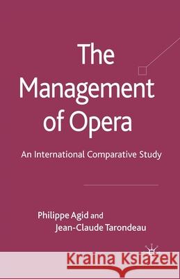 The Management of Opera: An International Comparative Study Agid, P. 9781349319831 Palgrave Macmillan
