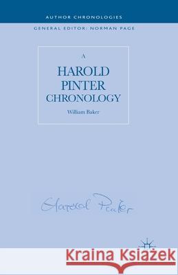 A Harold Pinter Chronology W. Baker   9781349326235 Palgrave Macmillan