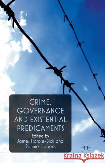 Crime, Governance and Existential Predicaments J. Hardie-Bick R. Lippens  9781349328765 Palgrave Macmillan