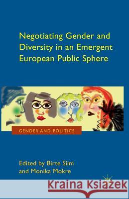 Negotiating Gender and Diversity in an Emergent European Public Sphere B. Siim M. Mokre  9781349347650 Palgrave Macmillan