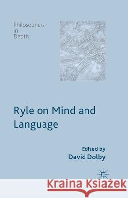 Ryle on Mind and Language D. Dolby   9781349348176 Palgrave Macmillan