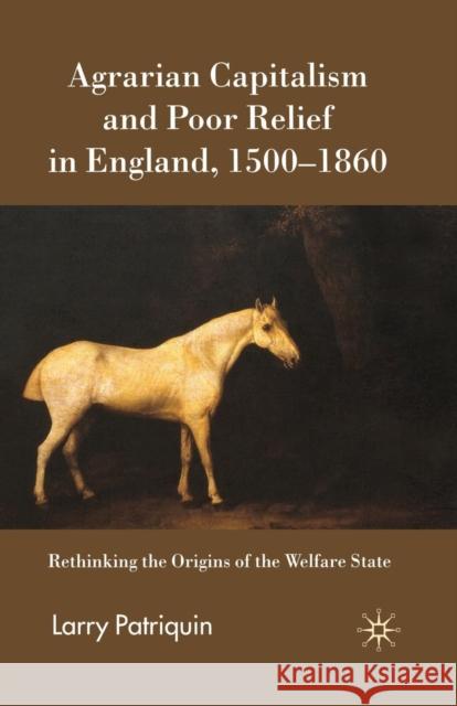Agrarian Capitalism and Poor Relief in England, 1500-1860: Rethinking the Origins of the Welfare State Patriquin, Larry 9781349354726