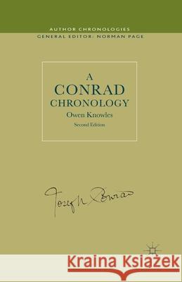 A Conrad Chronology O. Knowles   9781349497379 Palgrave Macmillan