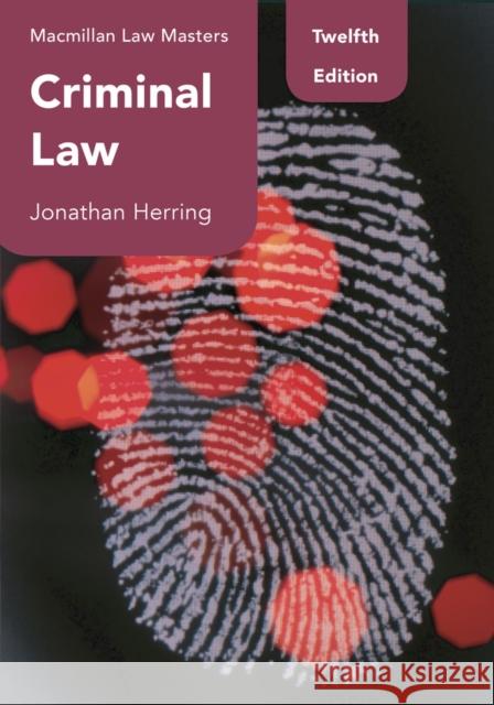 Criminal Law Jonathan Herring 9781352012040 Red Globe Press
