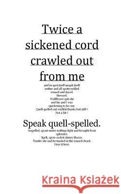 Twice a sickened cord crawled out from me: and in spot itself unspit itself anther and all spottywelded roused and dared. Adams, Timothy T. 9781366783738