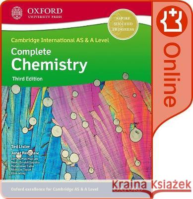 Cambridge International AS & A Level Complete Chemistry Enhanced Online Student Book: Third Edition Janet Renshaw Ted Lister Samuel Mao Hua Lee 9781382005357 Oxford University Press