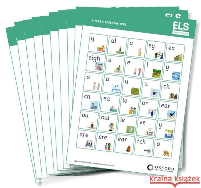 ELS Essential Spelling: Year 2: Phase 5 Alternative Sounds Mat Pack of 10 Press, Katie 9781382046817 Oxford University Press