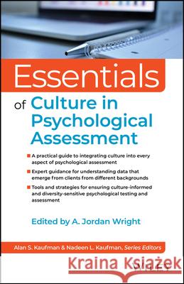 Essentials of Culture in Psychological Assessment A. Jordan Wright 9781394173174