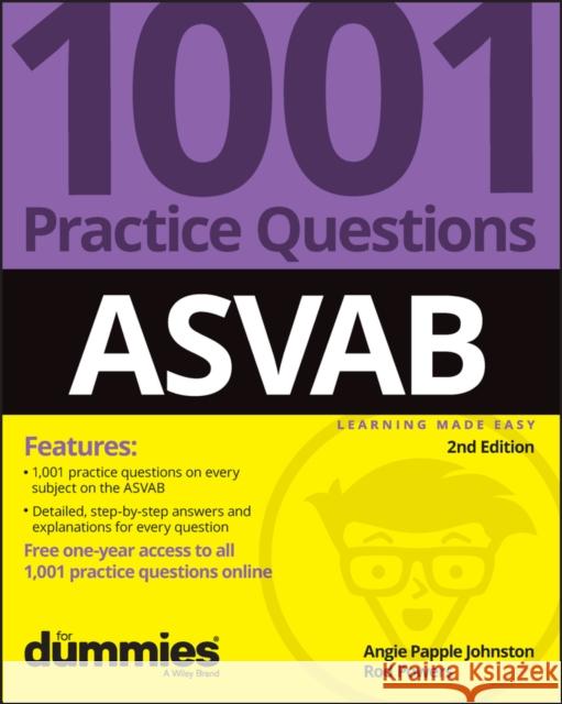 Asvab: 1001 Practice Questions for Dummies (+ Online Practice) Papple Johnston, Angie 9781394174249 John Wiley & Sons Inc