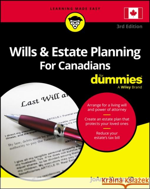 Wills & Estate Planning For Canadians For Dummies,  3rd Edition  9781394208128 