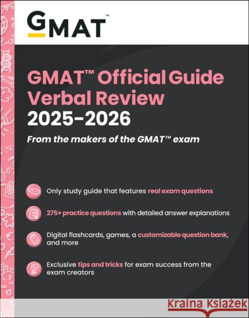 GMAT Official Guide Verbal Review 2025-2026: Book + Online Question Bank GMAC (Graduate Management Admission Council) 9781394333882 Wiley