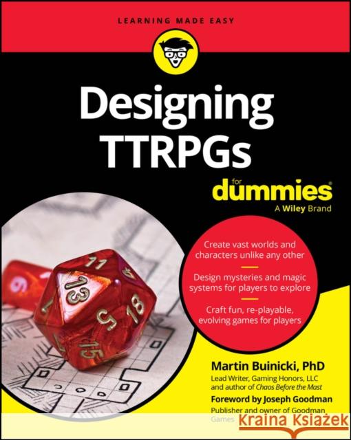 Designing Ttrpgs for Dummies Martin Buinicki 9781394361908 For Dummies