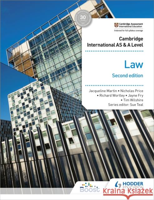 Cambridge International AS and A Level Law Second Edition Jacqueline Martin 9781398312098 Hodder Education