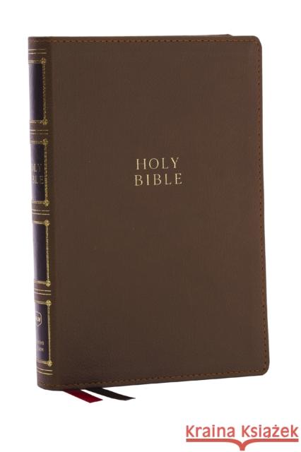 NKJV, Compact Center-Column Reference Bible, Brown Leathersoft, Red Letter, Comfort Print  9781400333035 Thomas Nelson