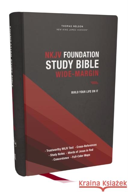 NKJV Foundation Study Bible, Wide-Margin, Black Hardcover, Red Letter Thomas Nelson 9781400351015 Thomas Nelson