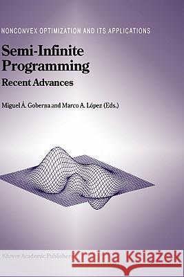 Semi-Infinite Programming: Recent Advances Goberna, Miguel Ángel 9781402000324 Kluwer Academic Publishers