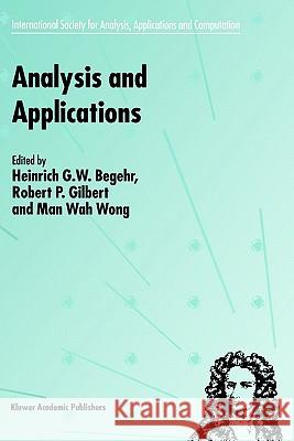 Analysis and Applications - Isaac 2001 Begehr, Heinrich G. W. 9781402013843