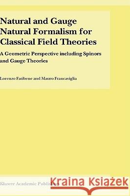 Natural and Gauge Natural Formalism for Classical Field Theorie: A Geometric Perspective Including Spinors and Gauge Theories Fatibene, L. 9781402017032 Kluwer Academic Publishers