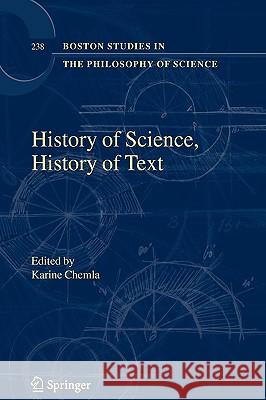 History of Science, History of Text Karine Chemla 9781402023200