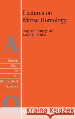 Lectures on Morse Homology Augustin Banyaga David Hurtubise A. Banyaga 9781402026959 Springer