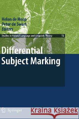 Differential Subject Marking Peter D 9781402064982 Springer