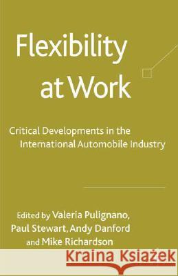 Flexibility at Work: Critical Developments in the International Automobile Industry Pulignano, V. 9781403900418 Palgrave MacMillan