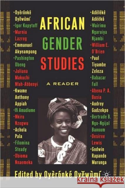 African Gender Studies: A Reader Oyewumi, Oyeronke 9781403962829