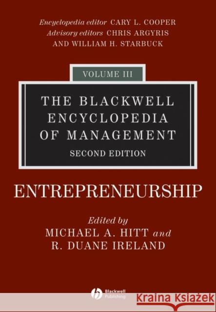 The Blackwell Encyclopedia of Management, Entrepreneurship Hitt, Michael A. 9781405116503 Blackwell Publishers