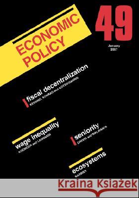 Economic Policy 49 de Menil                                 Richard Baldwin Giuseppe Bertola 9781405155441