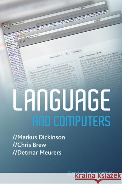 Language and Computers Markus Dickinson Chris Brew Detmar Meurers 9781405183055
