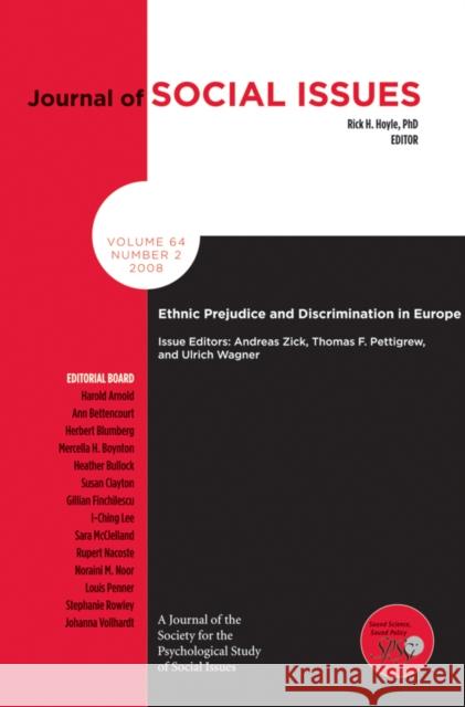 Ethnic Prejudice and Discrimination in Europe: Number 2 Pettigrew, Thomas F. 9781405188838 Wiley-Blackwell