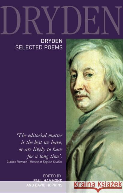 Dryden: Selected Poems Hammond, Paul 9781405835459 0